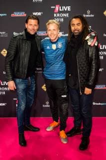 Bochum, Germany 06.12.2018, 1Live Krone 2018, Roman Weidenfeller, Daniel Danger und Patrick Owomoyela auf dem Roten Teppich der 1Live Krone ( DeFodi001