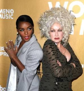 NEW YORK, NY - DECEMBER 06: Janelle Monae and Cyndi Lauper attend Billboard Women In Music 2018 at Pier 36 on December 6, 2018 in New York City. Photo: imageSPACE MediaPunch Copyright: ximageSPACEx