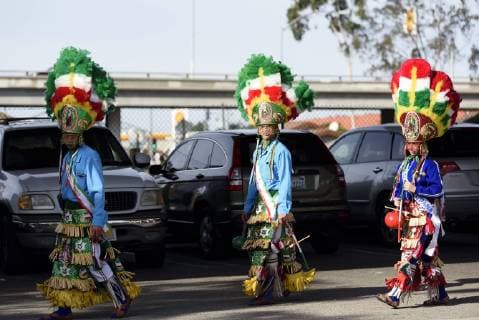 December 9, 2018 - Los Angeles, California, United States - People take part in the 87th Annual Procession in honor of Our Lady of Guadalupe in Los Angeles, California on December 9, 2018. The Catholic procession is the oldest religious procession in Los Angeles and celebrates the apparition of the Virgin Mary in Mexico in 1531. Los Angeles United States - ZUMAn230 20181209_zaa_n230_558 Copyright: xRonenxTivonyx