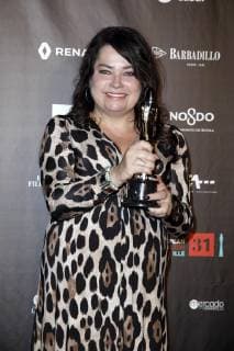 Jane Magnusson, Gewinnerin bester Dokumentarfilm, bei der Verleihung des 31. Europäischen Filmpreises 2018 im Teatro de la Maestranza. Sevilla, 15.12.2018