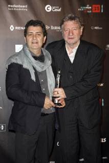 Andre Bendocchi-Alves und Martin Steyer, Gewinner bestes Sounddesign, bei der Verleihung des 31. Europäischen Filmpreises 2018 im Teatro de la Maestranza. Sevilla, 15.12.2018