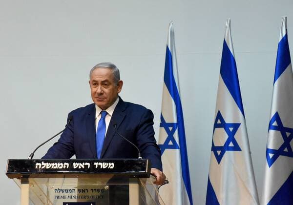 Israeli Prime Minister Benjamin Netanyahu speaks to the press ahead of the UN Security Council discussion about Israel s discovery of Hezbollah terror tunnels which violate Israel s sovereignty and UNSC Resolution 1701,in the Israeli Knesset, Jerusalem, Israel, December 19, 2018.  JER2018121909 DebbiexHill