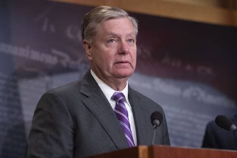 Senator Lindsey Graham, Republican of South Carolina, speaks to reporters during a news conference celebrating the passage of the First Step Act at the United States Capitol in Washington, DC on December 19, 2018. Copyright: xAlexxEdelmanx xCNPx MediaPunchx
