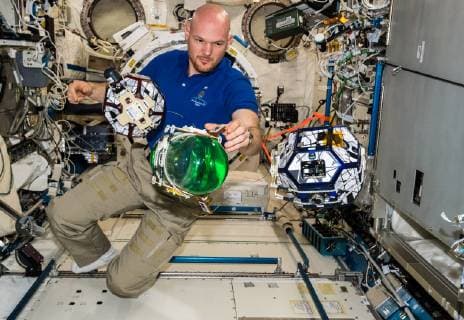 December 20, 2018 - Earth Atmosphere - FILE - astronaut Alexander Gerst shared this image on his social media channels saying Experimenting with two autonomously controlled satellite drones, attempting to tug a piece of space debris on a tether. Such systems could help to keep Earth orbit clean in the future. Earth Atmosphere - ZUMAz03_ 20181220_shk_z03_522 Copyright: xESAx