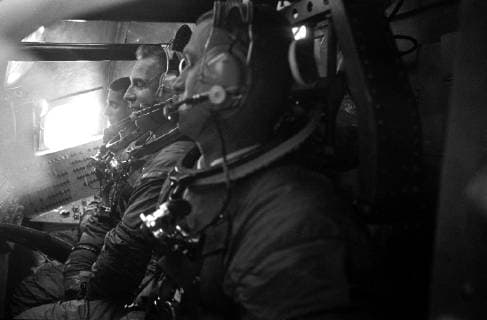 October 25, 1968 - Gulf of Mexico - Astronauts William A. Anders, James A. Lovell Jr., and Frank Borman, (left to right) are seen inside Apollo Boilerplate 1102A during water egress training in the Gulf of Mexico. Borman is Apollo 8 commander; with Lovell serving as command module pilot; and Anders as lunar module pilot. In August of 1968, three astronauts received a call telling them to cancel their winter holiday plans, they were going to the Moon. Fifty years later we are celebrating the historic mission of Apollo 8 from 21-27 Dec. 1968. Gulf of Mexico - ZUMAz03_ 19681025_shk_z03_544 Copyright: xNASAx