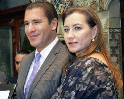 December 24, 2018 - Puebla, Mexico - FILE - Current Puebla Governor MARTHA ERIKA ALONSO, right, and her husband, former Puebla Governor RAFAEL MORENO VALLE, left, in an undated file photo. Mexican President Lopez Obrador confirmed the death of Alonso, and her husband in an airplane crash on Monday. Puebla Mexico Copyright: xElxUniversalx