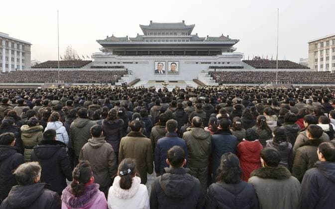News Themen der Woche KW01 Mass meeting in Pyongyang People gather in Kim Il Sung Square in Pyongyang on Jan. 4, 2019, calling for the realization of goals set by North Korean leader Kim Jong Un in his New Year s address. 