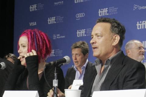 Lana Wachowski, Hugh Grant, Tom Hanks, Jim Broadbent 09 09 2012 Cloud Atlas Press Conference held at the TIFF Bell Lightbox in Toronto, Canada  Copyright: xIzumixHasegawax 31662_014HNW