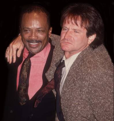 Celebrities New York. NY. USA. Quincy Jones and Robin Williams in 1991. UPDATE:01.01.2019. LMK33-SLIB010119JBAR-002 