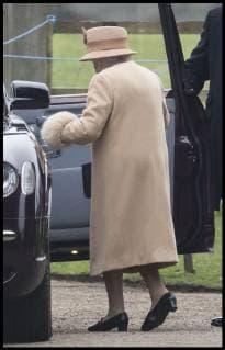 . 06 01 2019. Sandringham , United Kingdom. Queen Elizabeth II leaving a church service at Sandringham in Norfolk, United Kingdom.  xStephenxLockx xi-Imagesx IIM-19076-0025