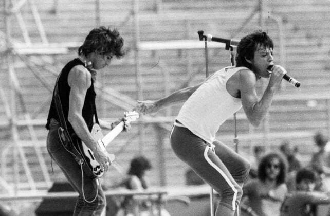 Hannover, Mick Jagger Sänger, Musiker, Open-Air-Konzert mit der Band The Rolling Stones im Niedersachsenstadion in Hannover. 06.06.1982,