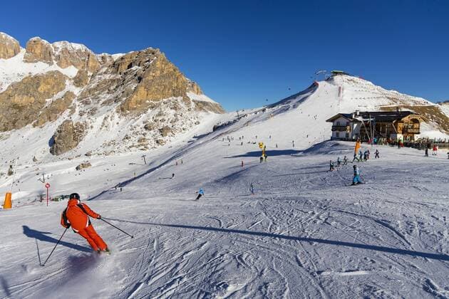 ITA, Italien, Canazei, 27.12.2018: Skigebiet Val Die Fassa, im Verbund Dolomiti Superski in Südtirol.