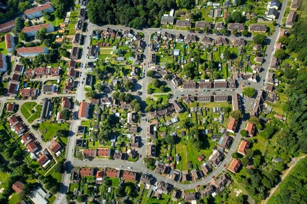 Dortmund-Eving Kolonie Kirdorf, Zechensiedlung für Zeche Minister Stein, Zechenhäuser, Bergarbeitersiedlung, Dortmund, Ruhrgebiet, Nordrhein-Westfalen, Deutschland !ACHTUNGxMINDESTHONORARx60xEURO! *** Dortmund Eving colony Kirdorf colony colliery settlement for colliery minister stone colliery houses miners settlement Dortmund Ruhr area North Rhine-Westphalia Germany ACHTUNGxMINDESTHONORARx60xEURO