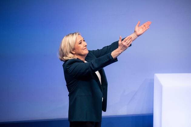 News Themen der Woche KW02 News Bilder des Tages French far-right National Rally (Rassemblement National) party leader Marine Le Pen gestures during the launching of National Rally (Rassemblement National) party campaign for the European elections in Paris, France, January 13, 2019.  Copyright: xChristophexMorinx