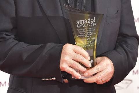 Verleihung 20 Jahre SMAGO AWARD Prof. Christian Bruhn, Autor und Konponist am roten Teppich 20 Jahre Verleihung SMAGO AWARD in Berlin am 13.01.2019