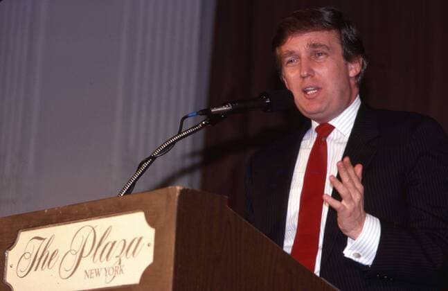 Donald Trump at a press conference on December 1, 1988 at the Plaza Hotel in New York City. Copyright: xWalterxMcBridex