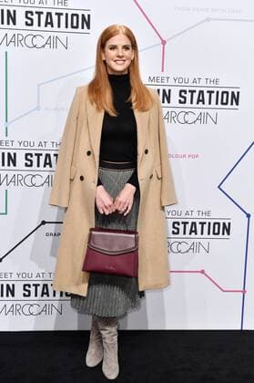 Sarah Rafferty bei der Marc Cain Fashion Show auf der Fashion Week Berlin Autumn Winter 2019 in der Train Station. Berlin, 15.01.2019