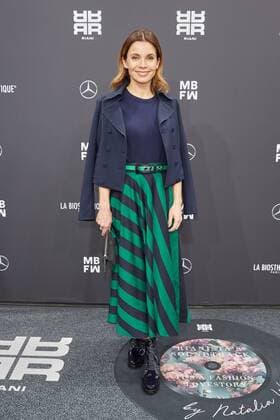 Nadine Warmuth - Ankunft der Gaeste zur Riani Fashion Show im Rahmen der Berlin Fashion Week 2019 am 16.01.2019. Riani Fashion Show