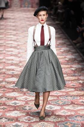 January 16, 2019 - Berlin, Germany - A model walks the runway at Lena Hoschek Fashion Show during Mercedes Benz Fashion Week Berlin Autumn Winter 2019at E-Werk in Berlin on January 16, 2019. Berlin Germany  - ZUMAn230 20190116_zaa_n230_422 Copyright: xEmmanuelexContinix