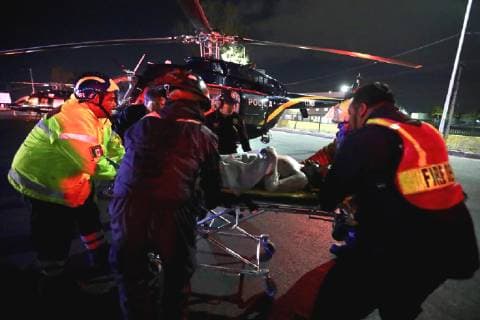 January 18, 2019 - EUM20190118NAC47.JPG .TEPOTZOTLÃN, Mex. ExplosionExplosion-Ducto.- 18 de enero del 2019. Los heridos de la explosion de un ducto de hidrocarburo en Tlahuelilpan son transportados en helicopteros Condor desde Hidalgo al municipio mexiquense de Tepotzotlan, para luego ser llevados a hospitales de la Ciudad de Mexico. Foto: Agencia EL UNIVERSALValente RosasEELG Copyright: xElxUniversalx