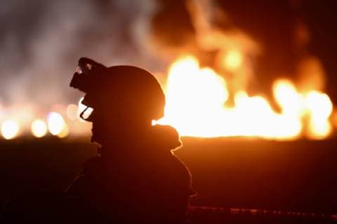 January 19, 2019 - EUM20190119NAC04.JPG .TLAHUELILPAN, Hgo. ExplosionExplosion-Ducto.- Aspectos del incendio provocado por una fuga de combustible de San Primitivo en el municipio de Tlahuelilpan, Hidalgo. Hasta el momento se reportan 21 fallecidos y 71 heridos. Foto: Agencia EL UNIVERSALValente RosasEELG Copyright: xElxUniversalx