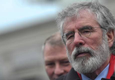 January 21, 2019 - Dublin, Ireland - Sinn Fein Former Leader, Gerry Adams, outside Leinster House, ahead of the centenary commemoration taking place in the Mension House, to mark the inaugural public meeting of the First Dail Eireann in 1919. .On Monday, January 21, 2019, in Dublin, Ireland. Dublin Ireland  - ZUMAn230 20190121_zaa_n230_414 Copyright: xArturxWidakx