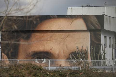 Italy: The Mural by Pier Paolo Pasolini in Scampia The famous wall artist Jorit gives Scampia the world famous neighborhood for the series of Gomorrah, has given the district a mona dedicated to the writer Pier Paolo Pasolini. The mural is just the main Scampia underground exit. Naples campania Italy Scampia (Na)  FabioxSasso