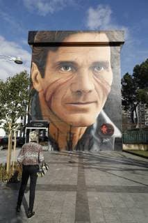 Italy: The Mural by Pier Paolo Pasolini in Scampia The famous wall artist Jorit gives Scampia the world famous neighborhood for the series of Gomorrah, has given the district a mona dedicated to the writer Pier Paolo Pasolini. The mural is just the main Scampia underground exit. Naples campania Italy Scampia (Na)  FabioxSasso