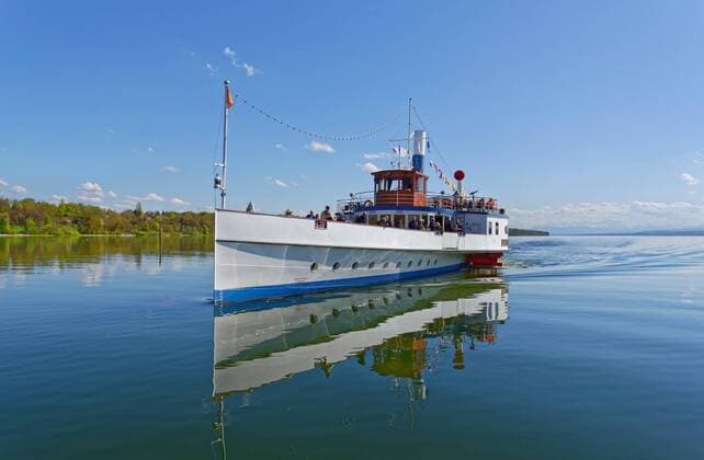 Historischer Schaufelraddampfer Dießen auf dem Ammersee, Ammersee, Stegen, Bayern, Deutschland, Europa Copyright: imageBROKER/MichaelxRucker iblrum04817188.jpg