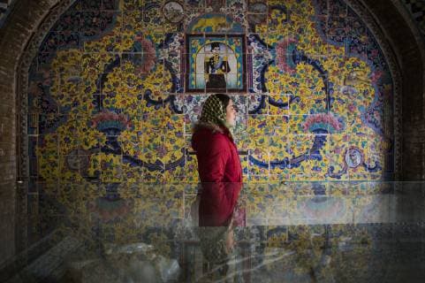 (190124) -- TEHRAN, Jan. 24, 2019 -- A woman visits the Golestan Palace in Tehran, Iran, on Jan. 23, 2019. Golestan Palace is one of the oldest complexes in Tehran, originally built during the Safavid dynasty in the historic walled city, according to the International Council on Monuments and Sites (ICOMOS), an advisory body to the World Heritage Committee on cultural properties. ) IRAN-TEHRAN-GOLESTAN PALACE AhmadxHalabisaz 