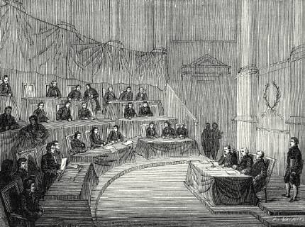Alessandro Volta Reads Before the Academy of Science His Memoir of the Battery in the Presence of the First Consul Bonaparte (18 November 1800)  Copyright: LC041010_0274