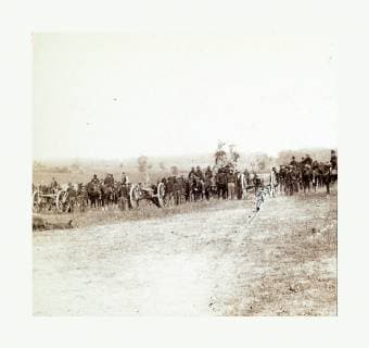 American Civil War: Captain J. M. Knap s Pennsylvania Independent Battery E Light Artillery Approaching the Battlefield at Antietam, Maryland after the Battle in September 1862. A Dead Horse Lay in the Foreground. Photo, Albumen Print  Copyright: LC130701_0011
