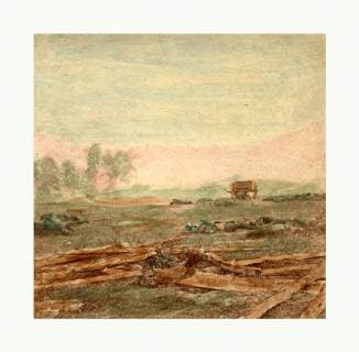 American Civil War: View on Battle Field of Antietam Where Sumner s Corps Charged the Enemy. Scene of Terrific Conflict, Devastation after the Battle with Dead Soldiers on the Battlefield and a Wagon in the Background. Photo, Albumen Print  Copyright: LC130701_0021