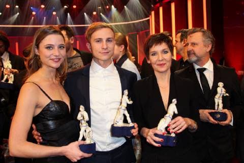 Svenja Jung, Max Hubacher, Kerstin Polte, Robert Marciniak, Verleihung des Bayerischen Filmpreis 2019 im Prinzrengententheater in Muenchen am 25.01.2018