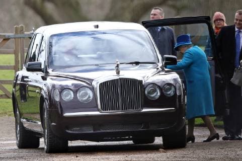 HM Queen Elizabeth II attends the St. Mary Magdalene Church Sunday morning service, in Sandringham, Norfolk, on January 27, 2019. 
