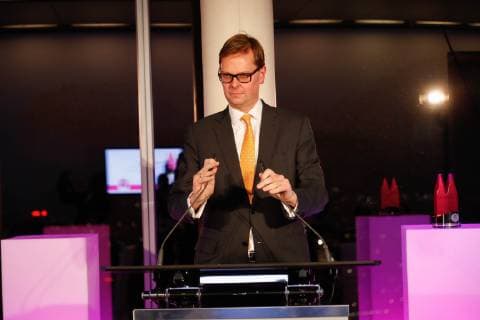 Bastian Fassin (GF Katjes) bei Verleihung ISM Award in Skytower an der Koelnmesse.