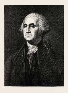 George Washington, He Was One of the Founding Fathers of the United States, Serving As the Commander-in-Chief of the Continental Army During the American Revolutionary War. He Also Presided Over the Convention that Drafted the Constitution, which Replaced the Articles of Confederation. The Constitution Established the Position of President of the Republic, which Washington Was the First to Hold, US, USA, 1870s Engraving  Copyright: LC120324__0207_1