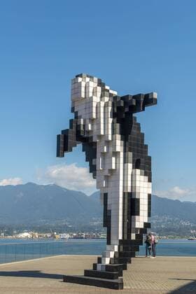 Skulptur Digital Orca, Jack Poole Plaza, Vancouver, British Columbia, Kanada, Nordamerika Copyright: imageBROKER/MoritzxWolf iblmmw04824098.jpg