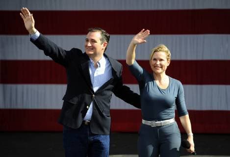March 13, 2016 - Concord, NC, USA - Ted Cruz and wife Heidi wave to supporters during a rally at the zMax Dragway in Concord, N.C., on March 13, 2016. Concord USA - ZUMAm67_ 20160313_zaf_m67_048 Copyright: xDavidxT.xFosterxIiix