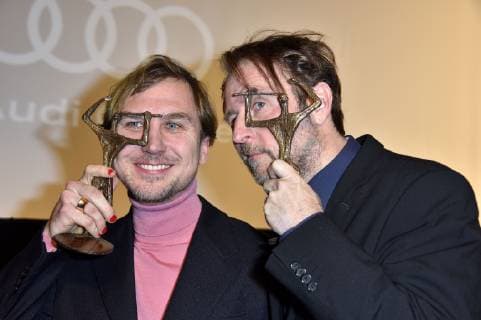 Lars Eidinger und Bjarne Mädel bei der 61. Verleihung vom Ernst-Lubitsch-Preis 2019 im Kino Babylon. Berlin, 30.01.2019