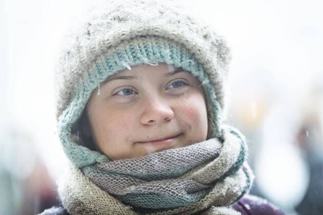 February 1, 2019 - Stockholm, Sweden - Greta Thunberg, a Swedish 16 years old climate activist, school strikes for climate outside the Swedish parliament building, every Friday. Today, despite snowstorms, she was accompanied by several activists of all ages. Sweden - ZUMAa136 20190201_zap_a136_002 Copyright: xJoelxAlvarezx