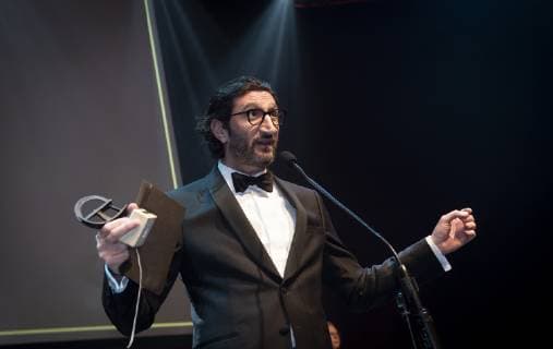 Robert-Priserne Verleihung in Kopenhagen Fares Fares modtager en Robert for bedste mandelige birolle for sin rolle i filmen Journal 64 ved uddelingen i Koebenhavn, soendag 3 februar 2019. . , Copenhagen Denmark Copyright: Scanpix LiselottexSabroex COP102 spdk20190203-194029-L
