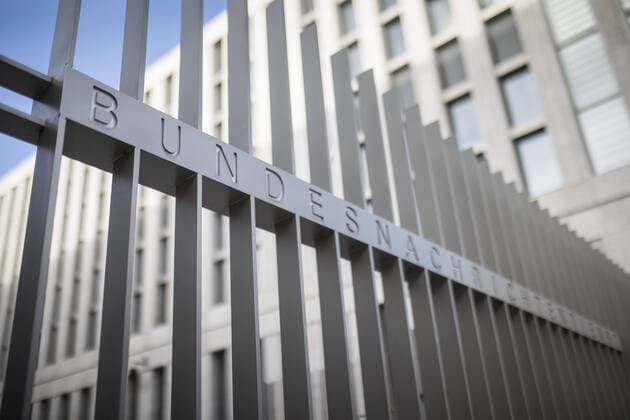 Der Schriftzug des Bundesnachrichtendienstes in Berlin, 08.02.2019. Berlin Deutschland *** The lettering of the Federal Intelligence Service in Berlin 08 02 2019 Berlin Germany Copyright: xFlorianxGaertner photothek.netx