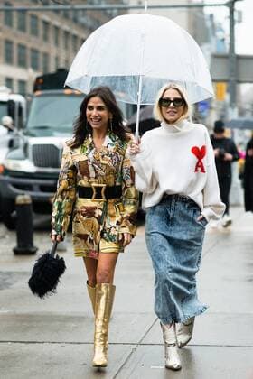 A chic showgoer attending the Brock Collection show during New York Fashion Week - Feb 8, 2019 - NYFW: Fall 2019 Street Style Day 2, New York City New York United States  Copyright: xMichellexSangsterx h_00578956