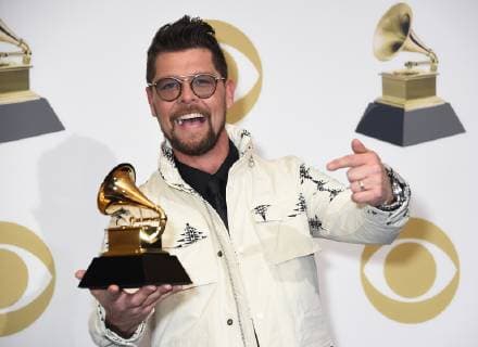 Jason Crabb appears backstage with his award for Best Roots Gospel Album for Unexpected, during the 61st annual Grammy Awards held at Staples Center in Los Angeles on February 10, 2019.  LAP2019021083 GREGGxDEGUIRE