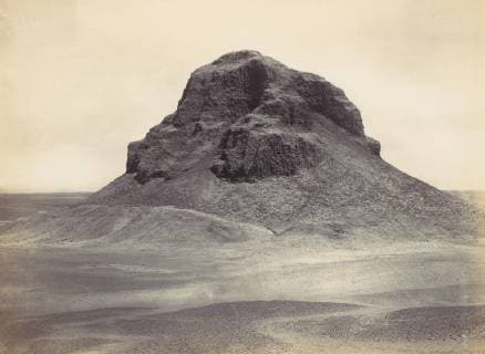 Pyramid at Dahshûr , ca. 1857, Albumen silver print from glass negative, 15.4 x 20.8 cm. (6 1 16 x 8 3 16 in.), Photographs, Francis Frith (British, Chesterfield, Derbyshire 1822–1898 Cannes, France), Francis Frith and Company (British)  Copyright: Artokoloro AM170720_031752