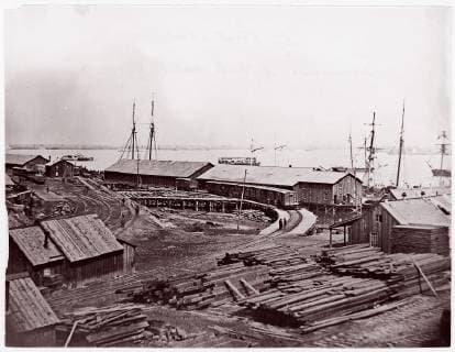 City Point, Virginia. Terminus of U.S. Military Railroad, 1861–65, Albumen silver print from glass negative, 16.7 x 21.8 cm (6 9 16 x 8 9 16 in. ), Photographs, Andrew Joseph Russell (American, 1830–1902)  Copyright: Artokoloro AM170720_063617