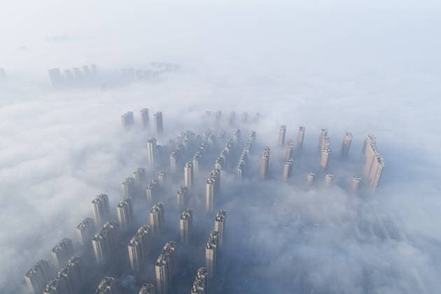 IMAGO Nature: Unsere Erde, Umweltverträgliche Herausforderungen, Kohlendioxid February 13, 2019 - Nanton, Nanton, China - Nantong, CHINA-Heavy smog envelops Nantong in east ChinaÃ¢â‚¬â ¢s Jiangsu Province. Nanton China  - ZUMAs145 20190213_zaa_s145_126 Copyright: xXuxJingbox