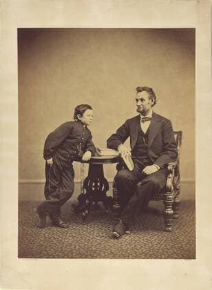 Abraham Lincoln and His Second Son Thomas (Tad); Alexander Gardner (American, born Scotland, 1821 - 1882); February 5, 1865; Albumen silver print  Copyright: LCD2_180906_08539