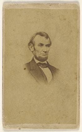 Engraving of Abraham Lincoln after a photograph by Mathew B. Brady; Studio of Mathew B. Brady (American, about 1823 - 1896); about 1865; Albumen silver print  Copyright: LCD2_180906_13477